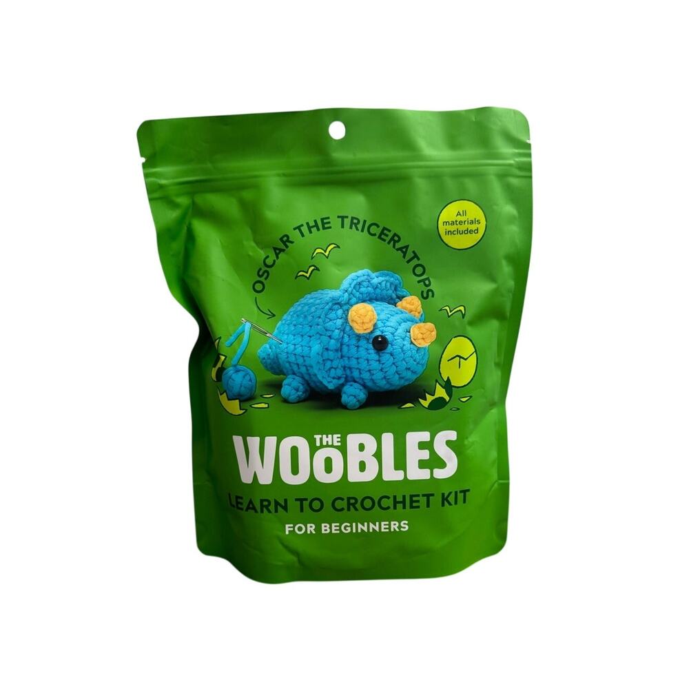 *Sold out online* Woobles Oscar the Triceratops Collectible Dinosaur Crochet Kit